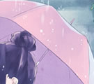 伤感的卡通情侣相册封面_爱后的雨季